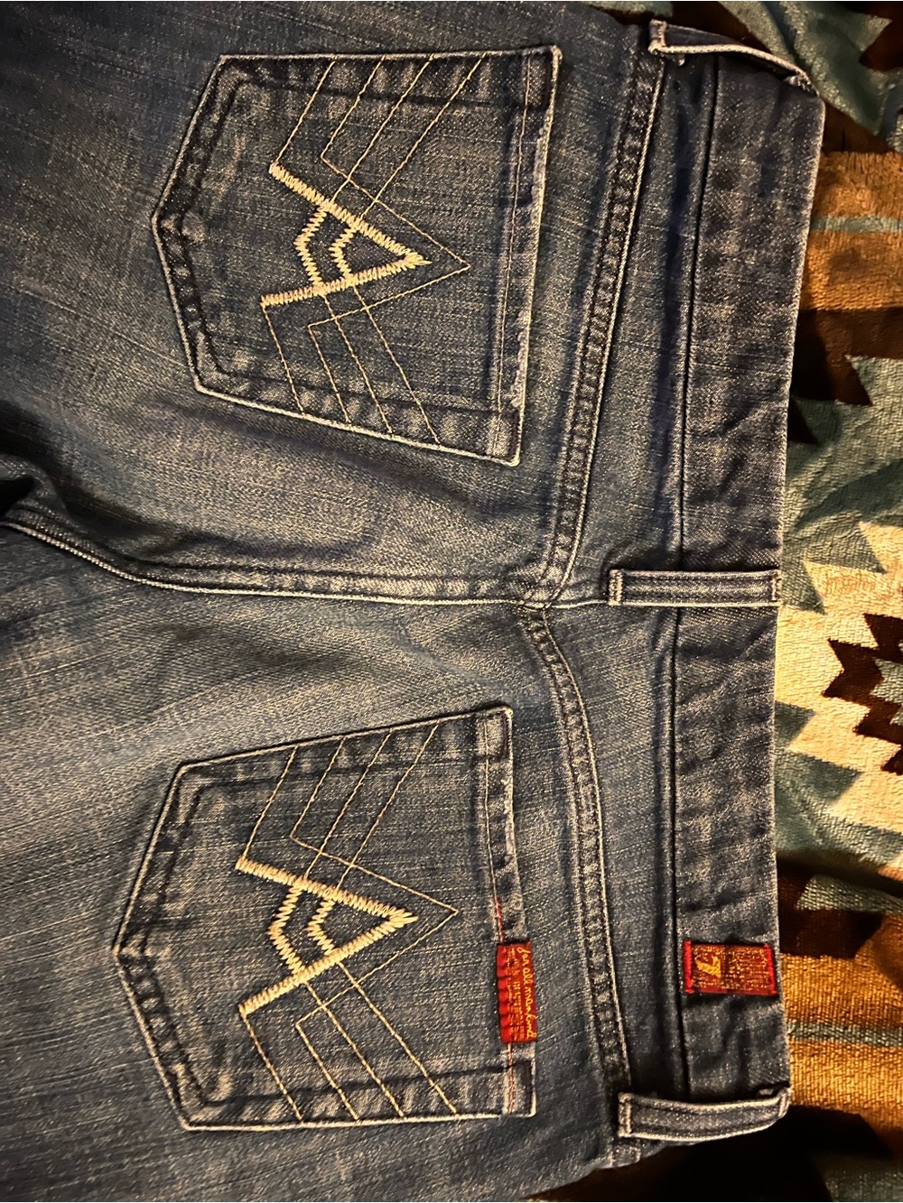 7 For All Mankind A Pocket Cropped Jeans Size 26 Dark Wash Y2K